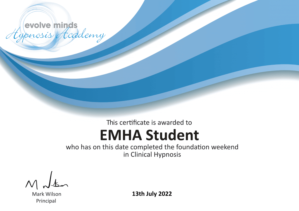 hypnotherapy course dates with emha